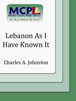 cover image of Lebanon as I Have Known It